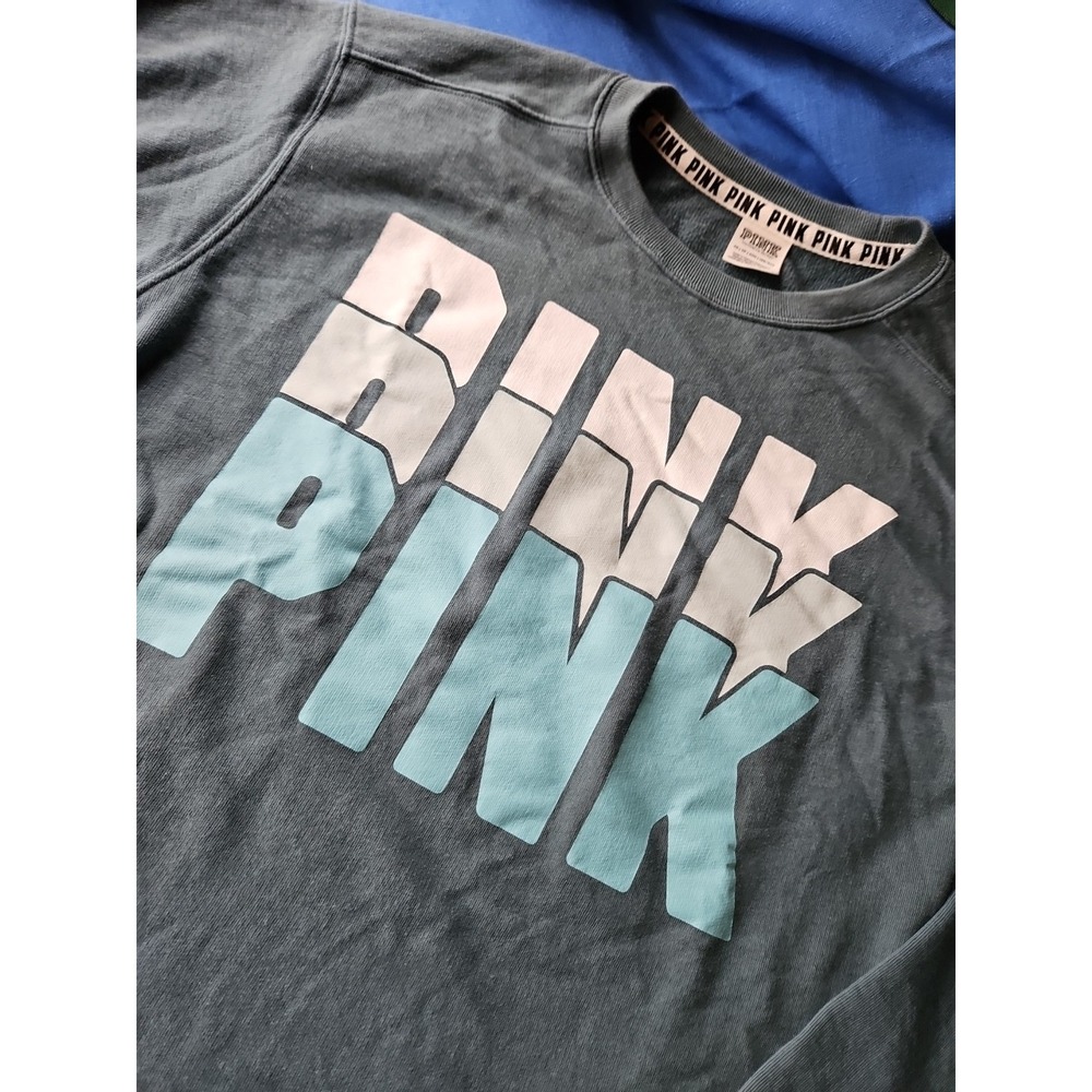 Victoria's Secret Pink Sweatshirt Triple Pink Fade Seafoam Green Pullover XS‎